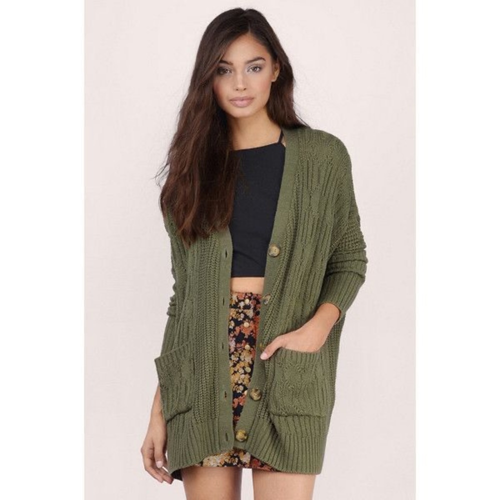 Tobi Olive Green Cardigan